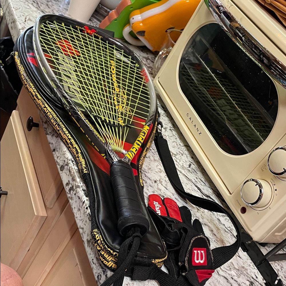 Ektelon Raquetball Raquet with case and Wilson Glove Tennis Racket Set